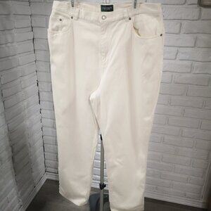 Lauren Jeans Co. Ralph Lauren Ladies Size 18W Cream  Straight Leg Pants